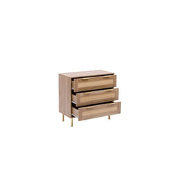 MMT Natural Chest with Rattan Fronts, 3 Storage Drawers