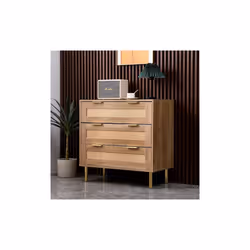 MMT Natural Chest with Rattan Fronts, 3 Storage Drawers