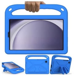 Techair TAXSGA039 Kids’ handled Samsung Tab A9+ Case. Lightweight, durable, and child friendly! Shock-absorbing protection, a built-in kickstand, sturdy handle, and an adjustable shoulder strap make it perfect for on-the-go fun.