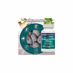 Glucomannan Capsules 500mg | Popular Appetite Suppressant Supplement for Weight Loss | Vegan & Vegetarian Friendly | 120 Capsules | Vegetarian Safe |