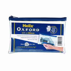 Helix Oxford 8 inch Clear Pencil Case