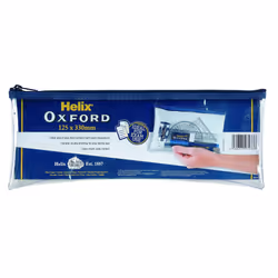 Helix Oxford 13 inch Clear Pencil Case