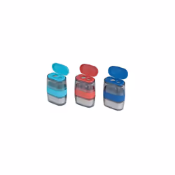 Helix Balance Duo Two Hole Pencil Sharpener and Eraser (Assorted Colours)