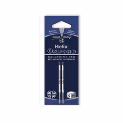 Helix Oxford Ballpoint Pen Refills (Pack of 2) - Black Ink