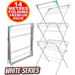 3 Tier Clothes Dryer Airer Foldable Laundry Rack Washing Line Drying Horse 14m
