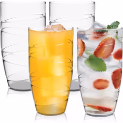 8 Pack Plastic Coloured Cups Acrylic Drink Tumblers Reusable Glass Drinkware