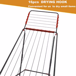Clothes Airer Folding Drying Rack Height Adjustable Side Wings Dryer