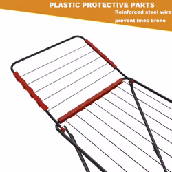 Clothes Airer Folding Drying Rack Height Adjustable Side Wings Dryer