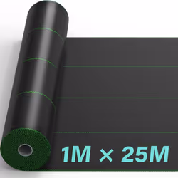 Heavy Duty Weed Control Membrane Garden Barrier Fabric Landscaping Woven Roll - 1m x 25m