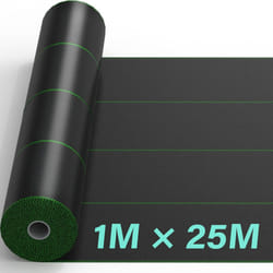 Heavy Duty Weed Control Membrane Garden Barrier Fabric Landscaping Woven Roll - 1m x 25m
