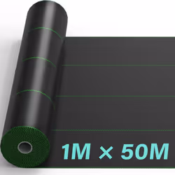 Heavy Duty Weed Control Membrane Garden Barrier Fabric Landscaping Woven Roll - 1m x 50m