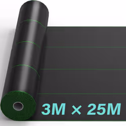 Heavy Duty Weed Control Membrane Garden Barrier Fabric Landscaping Woven Roll - 3m x 25m