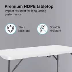 Heavy Duty 4ft Folding Table Plastic Trestle Garden Patio Picnic Dining Outdoor