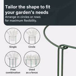 6 Pack Plant Support Stakes 25 x 44cm Metal Plant Supports Ring Cage