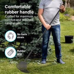 Garden Rake Heavy Duty 25-tooth Metal 65"Adjustable Long Handle Lawn Leveling