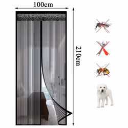 Magnetic Fly Insect Screen Door Bug Mesh Curtain Anti Mosquito Net Seal Tape - Black