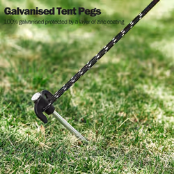 20 Pack Stainless Steel Tent Pegs Ground Awning Gazebo Galvanised Stakes Case