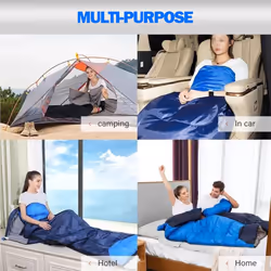 Sleeping Bags Adults 3 Season Backpacking Waterproof Hiking Camping Waterproof - Navy Blue