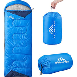 Sleeping Bags Adults 3 Season Backpacking Waterproof Hiking Camping Waterproof - Sky Blue