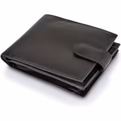 RFID Blocking Mens Soft Leather Wallet with Back Zip Compartment 11cm x 9.5cm x 1.5 cm - Black