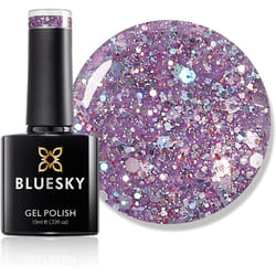 Bluesky Gel Nail Polish, Purple Dream Blz48, Chunky Glitter, Light, Lilac, Purple, Long Lasting, Chip Resistant, 10 ml (Requires Drying Under UV LED