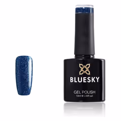 Bluesky Gel Nail Polish, Skinny Dip Vip07, Dark Blue Glitter, Long Lasting, Chip Resistant, 10 ml (Requires Drying Under UV L ...