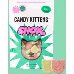 Open Food Sour Shox - Candy Kittens - 140g, Palm oil, 140 g, 140 g, A, e14xx, e170, e170i, e270, e296, e330, e350, 1460 kJ