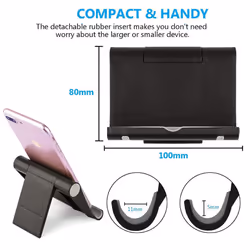 iPad Tablet iPhone Desk Stand Holder Mobile Phone Folding Black