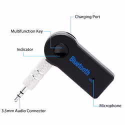 AUX Bluetooth Adapter 3.5mm Phone Car Stereo Music Receiver with Mic