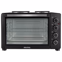 Versatile 45L Mini Oven with Dual Hotplates Upgrade your kitchen with this all-in-one mini oven. a compact yet powerful solut ...