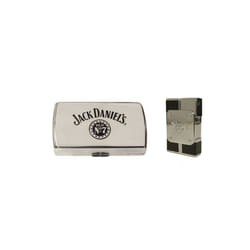Jack Daniel's mini cigarette case and square electronic gas lighter