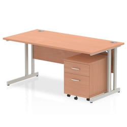 Dynamic Impulse Cantilever Straight Office Desk W1600 x D800 x H730mm