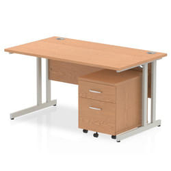 Dynamic Impulse Cantilever Straight Office Desk W1400 x D800 x H730mm