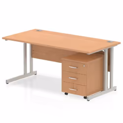 Dynamic Impulse Cantilever Straight Office Desk W1200 x D800 x H730mm