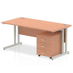 Dynamic Impulse Cantilever Straight Office Desk W1400 x D800 x H730mm