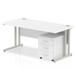 Dynamic Impulse Cantilever Straight Office Desk W1200 x D800 x H730mm