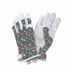 Kent & Stowe Leather Gardening Gloves Teal Meadow - Ladies Small