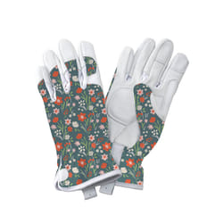 Kent & Stowe Leather Gardening Gloves Teal Meadow - Ladies Small
