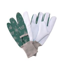 Kent & Stowe Cotton Gardening Grip Gloves Ladies Green Flutter Bugs