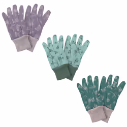 Kent & Stowe Cotton Medium Ladies Gardening Gloves Flutter Bugs 3 Pack