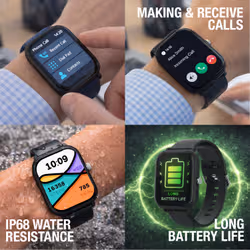 Entity AERO LILAC NYLON STRAP Smartwatch 48.7 mm Touchscreen Black strap silicone Black - Additional view 2