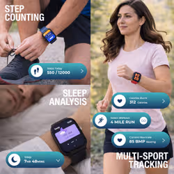 Entity AERO LILAC NYLON STRAP Smartwatch 48.7 mm Touchscreen Black strap silicone Black - Additional view 3
