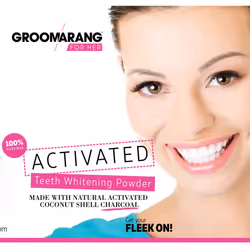 for Her Activated Teeth Whitening Powder Charcoal and Coconut Shell Mint for Her 50g