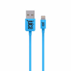 Juice JUI-CABLE-LIGHT-2M-RND-AQA, 2 m, Lightning, USB A, Male, Male, Cyan