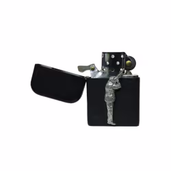 Hunting matte black stormproof petrol lighter