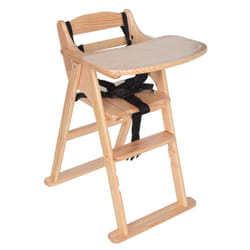 Safetots Putaway Folding Wooden Highchair - Natural