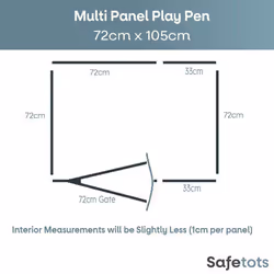 Safetots Multi Panel Play Den - White, 72 x 105cm