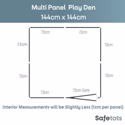 Safetots Multi Panel Play Den - Black, 144 x 144cm