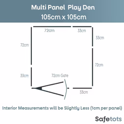 Safetots Multi Panel Play Den - Black, 105 x 105cm