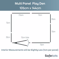 Safetots Multi Panel Play Den - Black, 105 x 144cm